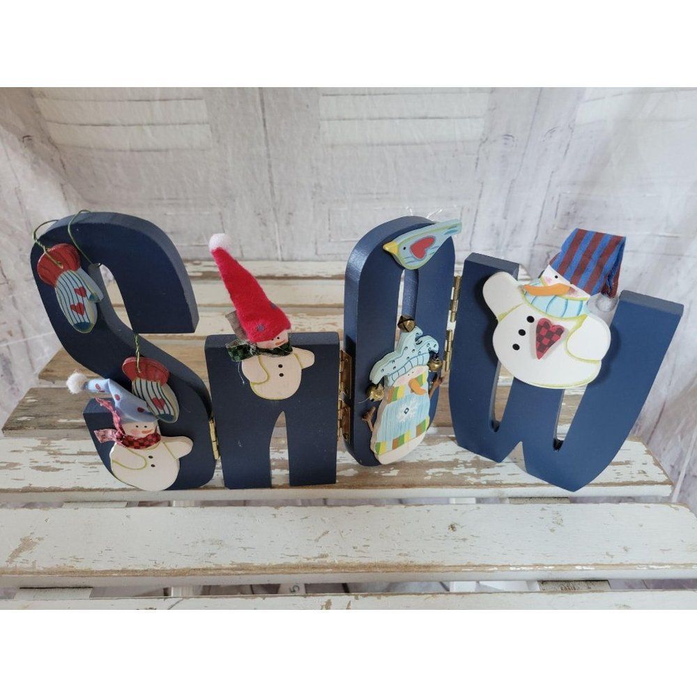 Snowman snow‎ jointed home Xmas decor folk art fun